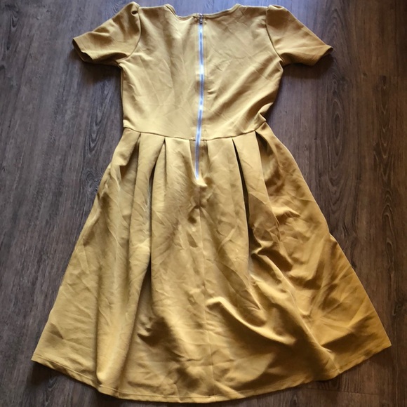 Lularoe mustard Yellow Amelia Dress - Picture 5 of 6
